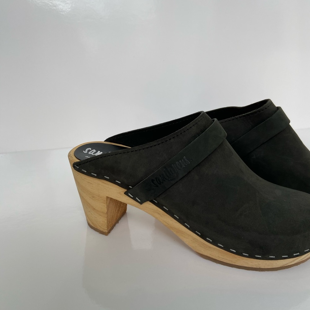 Sz. 39 Sandgrens Maya Nubuck Leather Swedish Clogs - Picture 3 of 14